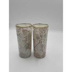 2 Pier 1 One Imports Christmas‎ Cookies Candles 5.3 oz Glass Gingerbread Charm